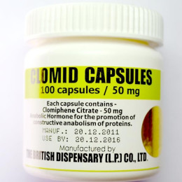 Clomid capsules (Кломид) British Dispensary 100 таблеток (1 таб 50 мг)