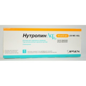 Жидкий гормон роста НУТРОПИН Aq IPSEN 10 мг/2 мл (90 ед)