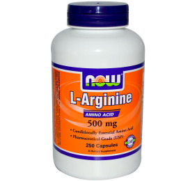 Аргинин L-Arginine 500 mg NOW (100 капсул)