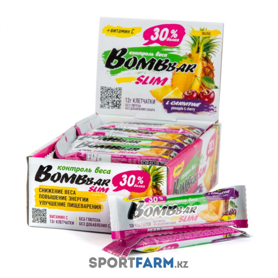 Протеиновый батончик BombBar Slim с Л карнитином (35 г) 10 г протеина Протеиновый батончик BombBar Slim с Л карнитином (35 г) 10 г протеина