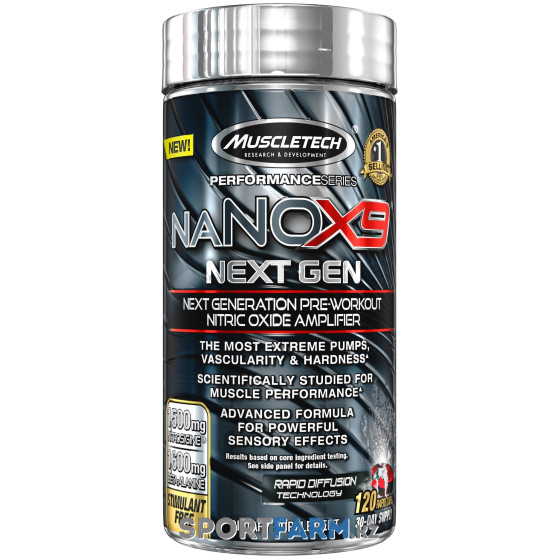 Окись азота Muscletech naNOX9 next gen ( 120 капсул)