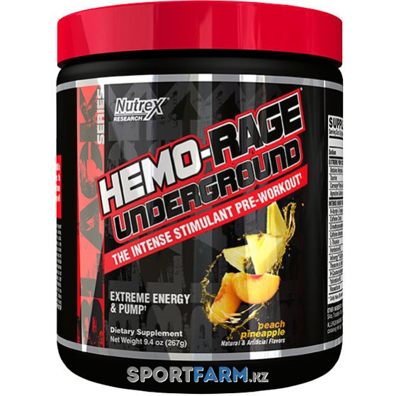 Энергетик Nutrex Research Labs, Hemo-Rage Black, персик и ананас, 267 г