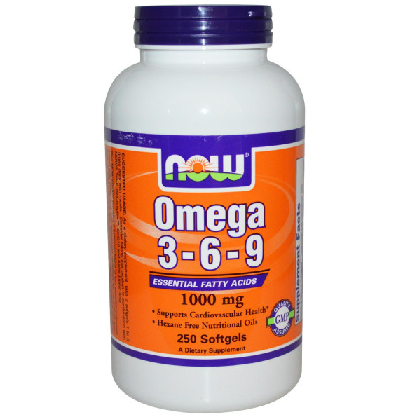 Omega-3-6-9 1000 мг Now Foods (250 гелевых капсул) #1