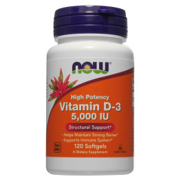 Витамин D-3 Now Foods 120 капсул (5000 мг)
