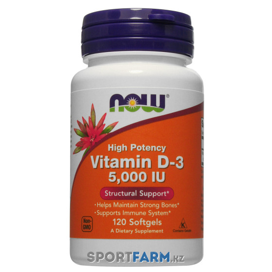 Витамин D-3 Now Foods 120 капсул (5000 мг) Витамин D-3 Now Foods 120 капсул (5000 мг)