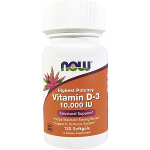 Now Foods витамин D3 10000 ед (120 капсул)