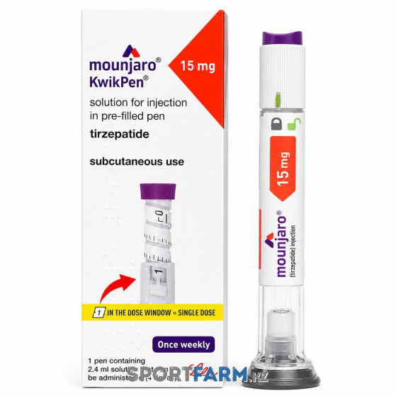 Тирзепатид Mounjaro Eli Lilly 15 мг/0,5 мл (30 мг/мл) в шприц-ручке