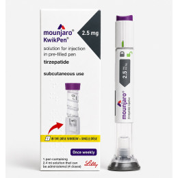 Тирзепатид Mounjaro Eli Lilly 2,5 мг/0,5 мл (5 мг/мл) в шприц-ручке Тирзепатид Mounjaro Eli Lilly 2,5 мг/0,5 мл (5 мг/мл) в шприц-ручке