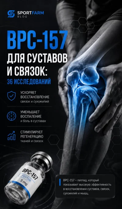 BPC-157 для суставов и связок: 36 исследований, из них одно на людях