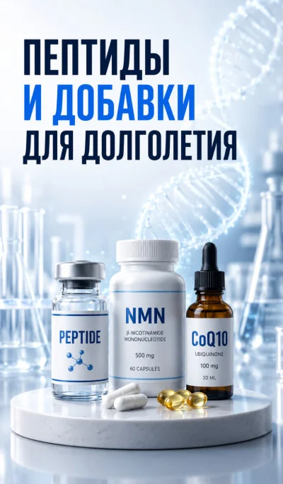 Пептиды и добавки для долголетия: что изучено