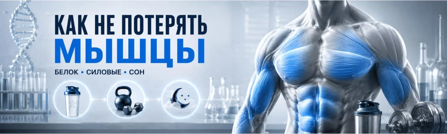 Как не потерять мышцы при быстром похудении: белок, силовые, сон