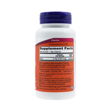 Биотин Now Foods 5000 мкг 60 капсул #2