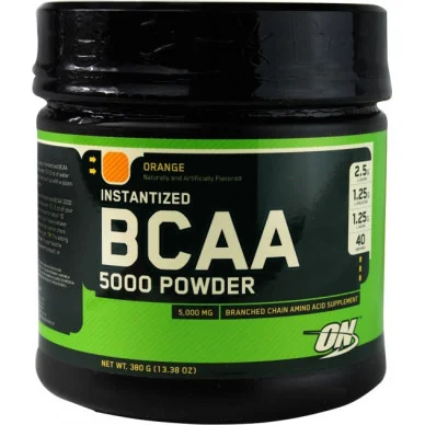 Optimum Nutrition BCAA 5000 powder, 380 г фруктовый пунш, апельсин #1
