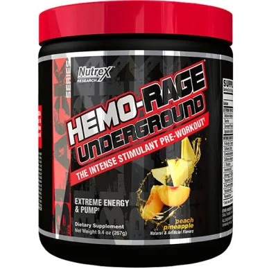 Энергетик Nutrex Research Labs, Hemo-Rage Black, персик и ананас, 267 г #1