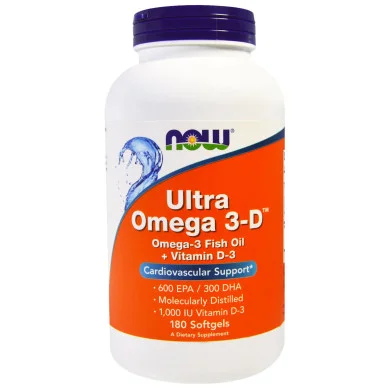 Ultra Omega 3-D Now Foods (180 желатиновых капсул) #1