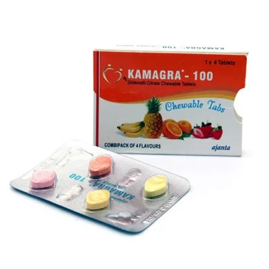 Виагра (силденафил) Kamagra-100 Chewable 100 мг 1 таблетка (4 таблеток) #1